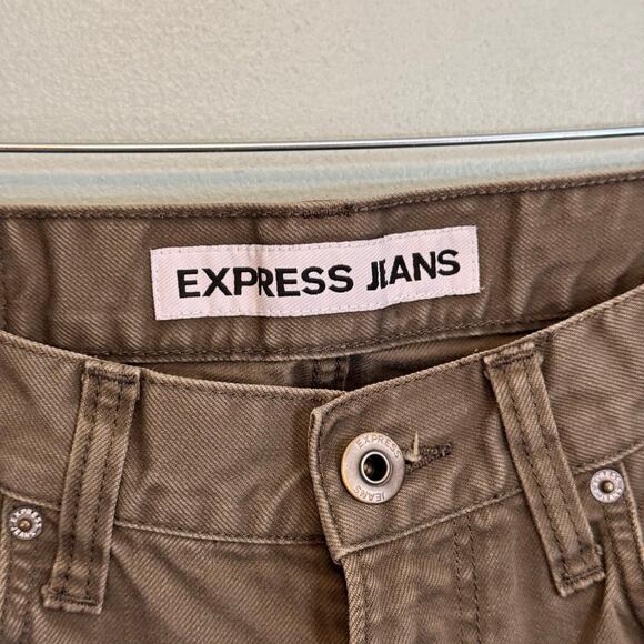 Express Jeans Mens 29X30 Brown Casual Denim Rocco Slim Fit Skinny Leg Mid Rise - Picture 5 of 8